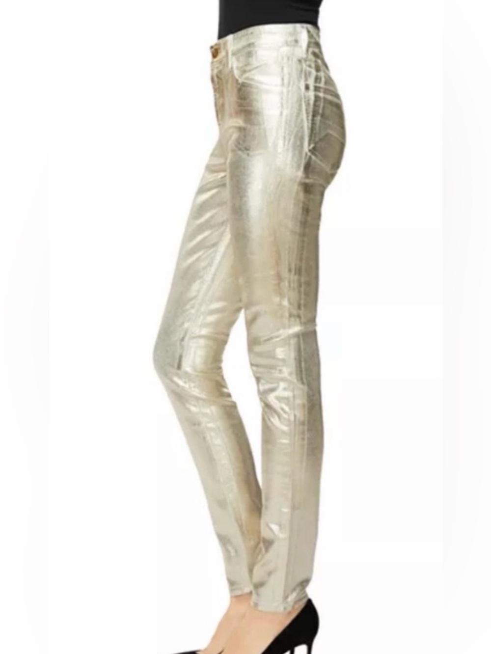 J Brand Metallic Gold Dust Skinny Jeans Size 29 - Picture 2 of 12